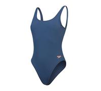 Speedo Maillot de Bain Deep U-Back Texturé, Maillot de Bain, Design Élégant Maillot de Bain pour Femme, Bleu Épicéa, 28