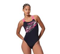 Speedo Maillot de Bain Une pièce Medley Logo Medalist pour Femme, Noir, 38