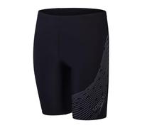 Speedo Medley Logo Jammer | Kids Swim Practice | Technical Fabric | Athletic Design, Noir/Gris Anthracite USA, 9-10 Ans Garçon