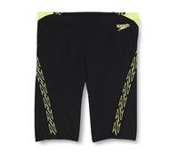 Speedo Men's Hyperboom Splice Jammer Swimming Trunks | Quick Drying | Training | Fitness | Chlorine Resistant, Black/Lemon Drizzle, 26