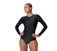 Speedo Ocean Flex Long Sleeve Zipped One Piece Maillot de Bain pour Femme, Noir, XXL