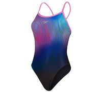 Speedo placement digital turnback one piece black/kiki pink/picton