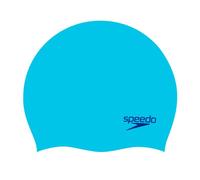 Speedo Junior Plain Moulded Silicone Swimming Cap | Dry Hair | Kids Swim, Blue/Blue, One Size