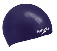 Speedo plain moulded silicone junior cap bleu foncé