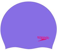 Speedo plain moulded silicone junior cap violet/rouge