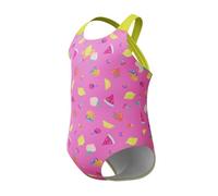 Speedo Print Crossback One Piece Maillot de Bain pour Fille, Rose, 6 Années