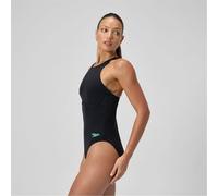 Speedo Racer Zip Maillot de Bain pour Femme, Anthracite, 32