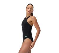 Speedo Femme Racer Zip Swimsuit | Swim Fitnes | Soft Feel | Premium Swimwear, Anthracite, 44