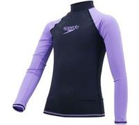 Speedo Rashguard Essential pour jeunes filles Manches Longues, Protection solaire UPF 50+, Bleu marine/Ultra violet - Taille 14 MARINE/ULTRA VIOLETTE G