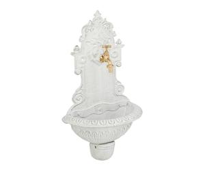 Speedo Relaxdays Fontaine extérieure pour Le Jardin, Robinet, bac, Design Rustique, H x L x P : 61 x 35 x 18 cm, Blanche