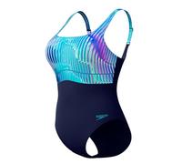 Speedo Shaping Contour Eclipse Printed Maillot de Bain Une Pièce pour Femme, Turquoise Gem, 42