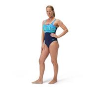 Speedo Shaping Contour Eclipse Printed Maillot de Bain Une Pièce pour Femme, Turquoise Gem, 46