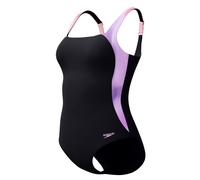 Speedo shaping lunalustre printed 1 piece black/neon violet m - uk34