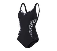 Speedo Shaping Printed Panel LunaElustre Maillot de Bain Femme, Noir/Gris USA/Blanc, 46