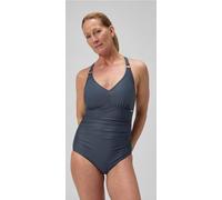Speedo Shaping V Neck Maillot de Bain Une Pièce pour Femme, Grey Lead, 34
