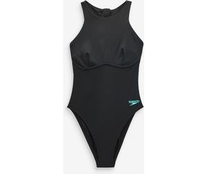 Speedo Speedo Black Racer Zip Swimsuit with Built in Swim Bra