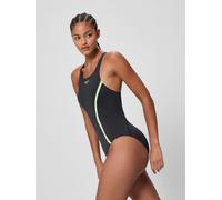 Speedo Speedo Black Solid Splice Medalist One Piece Swimsuit