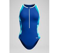 Speedo Speedo Blue Print Splice Zip One-Piece