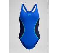 Speedo Speedo Blue Solid Splice Medalist One Piece Swimsuit