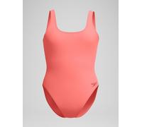 Speedo Speedo Orange Womens Textured Deep U-Back 1 Piece Swimsuit