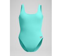 Speedo Speedo Teal Blue Womens Textured Deep U-Back 1 Piece Swimsuit