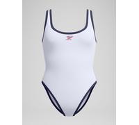 Speedo Speedo White Womens Solid Scoop Bound Swimsuit