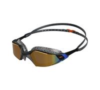 Speedo Unisex Aquapulse Pro Swimming Goggles | Anti-Fog | Anti-Mist | Anti-Leak, Oxid Grey/Black/Orange Gold, One Size