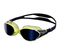 Speedo Unisex Biofuse 2.0 Swimming Goggles | Patented Easy Adjustment | Anti-Fog | Anti-Leak | Enhanced Fit | Improved Comfort, Black/Hyper/Sapphire Mirror, One Size