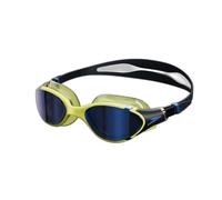 Speedo Unisex Biofuse 2.0 Swimming Goggles | Patented Easy Adjustment | Anti-Fog | Anti-Leak | Enhanced Fit | Improved Comfort, Black/Hyper/Sapphire Mirror, One Size