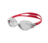Speedo Unisex Biofuse 2.0 Swimming Goggles | Patented Easy Adjustment | Anti-Fog | Anti-Leak | Enhanced Fit | Improved Comfort, Fed Red/Silver/Clear, One Size