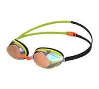 Speedo Unisex Vengeance Swimming Goggles | Competitive | Training, Green/Orange, One Size