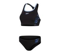 Speedo W Placement Bikini Noir - Bikini sportif classique pour femme, taille 38 - Couleur Black - True Cobalt - Curious, Noir - True Cobalt - Bleu curieux, 38
