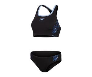 Speedo W Placement Bikini Noir - Bikini sportif classique pour femme, taille 38 - Couleur Black - True Cobalt - Curious, Noir - True Cobalt - Bleu curieux, 38