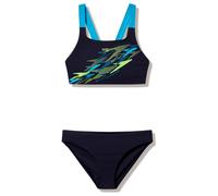 Speedo - Women's Medley Logo V-Back Bikini Set - Bikini - 34 - hyper teal / citrus green