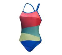 Speedo Womens Placement Digital Turnback Maillot de bain une pièce pour femme, Watermelon, Harlequin Green, True Cobalt, Sweet Purple, 38