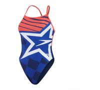 Speedo Womens Placement Digital Vback Bleu 16 (XL) Female