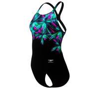 Speedo - Women's Placement Printed Powerback - Maillot de bain - 38 - firework burst / black