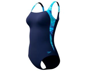 Speedo - Women's Shaping LunaLustre Printed 1 Piece - Maillot de bain - 44 - peacoat / skydive