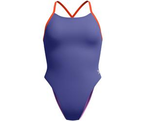 Speedo womens solid tie back hapuna blue xl - uk38