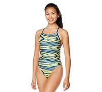 Speedo Women's Swimsuit One Piece ProLT Cross Back Printed Adult Team Colors, Wave Sapphire/Gold, 28