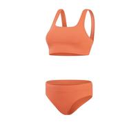 Speedo - Women's Textured Deep U-Back 2 Piece - Bikini - 38 - brown / orange
