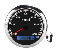 Speedometer With Red Backlight And High For Easy Reading In The Dark Suitable For Cars Trucks And Ships With Material Of ABS And Stainless Steel Voltage Of 32VDC Cumulative (Black)