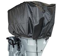 SpeedwellStar Couverture étanche universelle pour moteur de bateau - Noir - 300 deniers - Matériau de qualité supérieure - Taille M