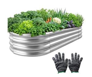 Speedwellstar Jardinière de Jardin surélevée en métal Double Couche Glavanisée et Gants 1,2 mètres