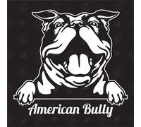 Speedwerk - Motorwear American Bully Version 3 - Autocollant de Chien, Autocollant de Voiture, Races de Chiens, bâtard, mélange, Animaux, Animal de Compagnie (ÉGALEMENT Possible avec SOUHAITÉ)