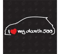 speedwerk-motorwear I Love My 500 Abarth Sticker pour Fiat à partir de l'année de Construction 15 Model 595