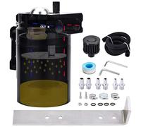 SPEEDWOW Kit de récupération d'huile universel avec filtre en bronze à faible micron et plus grand déflecteur amovible, réservoir d'air avec ligne de carburant de 9,5 mm, 300 ml (noir)