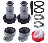 SPEEDWOX 10 PCS adaptateur de tuyau de piscine A avec collier 1,5 "à 1,25" connecteur de tuyau de piscine fileté de remplacement 2 Types A connecteur de Conversion B avec joint de serrage pompes de