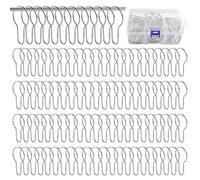 SPEEDWOX 100 pièces 68 x 38 mm Anneaux pour Rideaux de Douche Crochets métalliques avec boîte de Rangement Anneaux pour Rideaux de Douche Crochets Clip Strip 100 pièces Acier Inoxydable antirouille