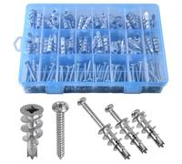 SPEEDWOX 100 pièces d'ancrages métalliques autoperceurs pour cloisons sèches avec vis Kit pour accrocher des tableaux Kit de vis cloisons sèches Combinaison d'ancrages et de avec